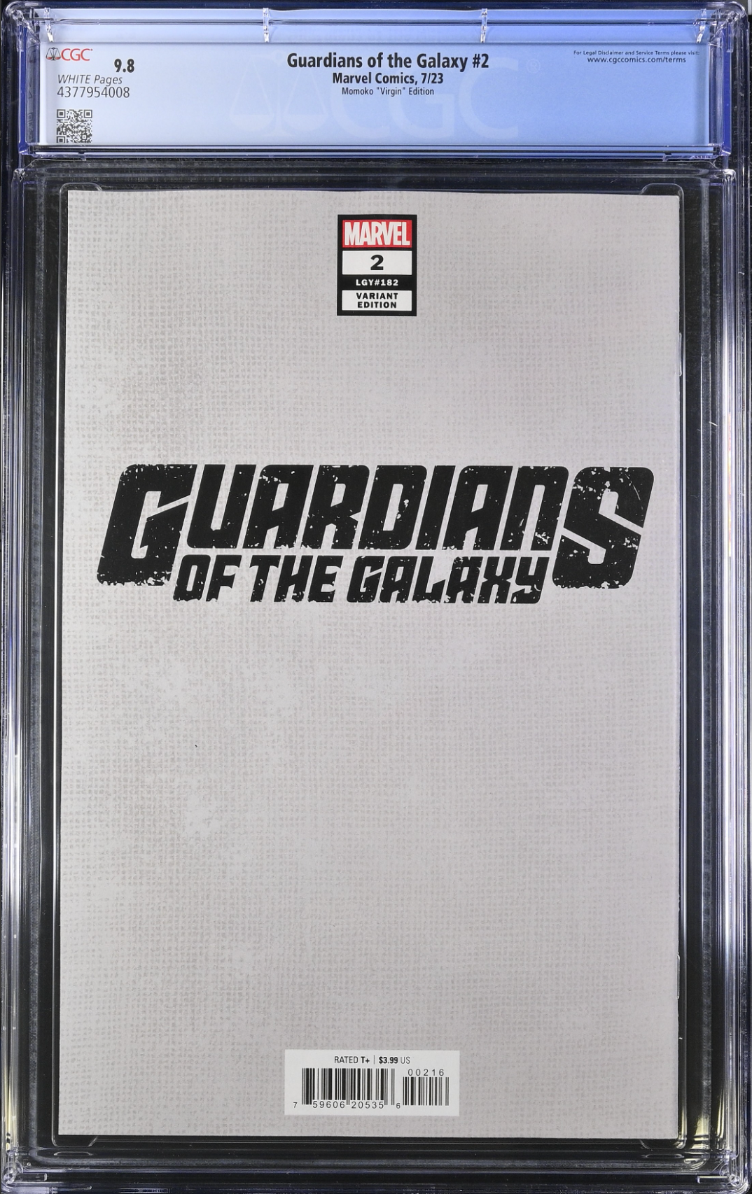 Guardians of the Galaxy #2 Momoko 1:50 Virgin Retailer Incentive Variant CGC 9.8