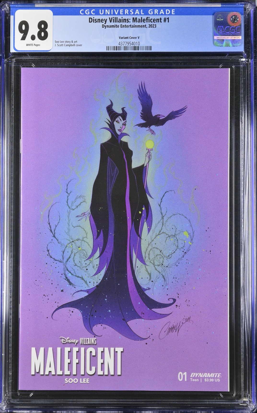 Disney Villains: Maleficent #1 J. Scott Campbell Variant CGC 9.8