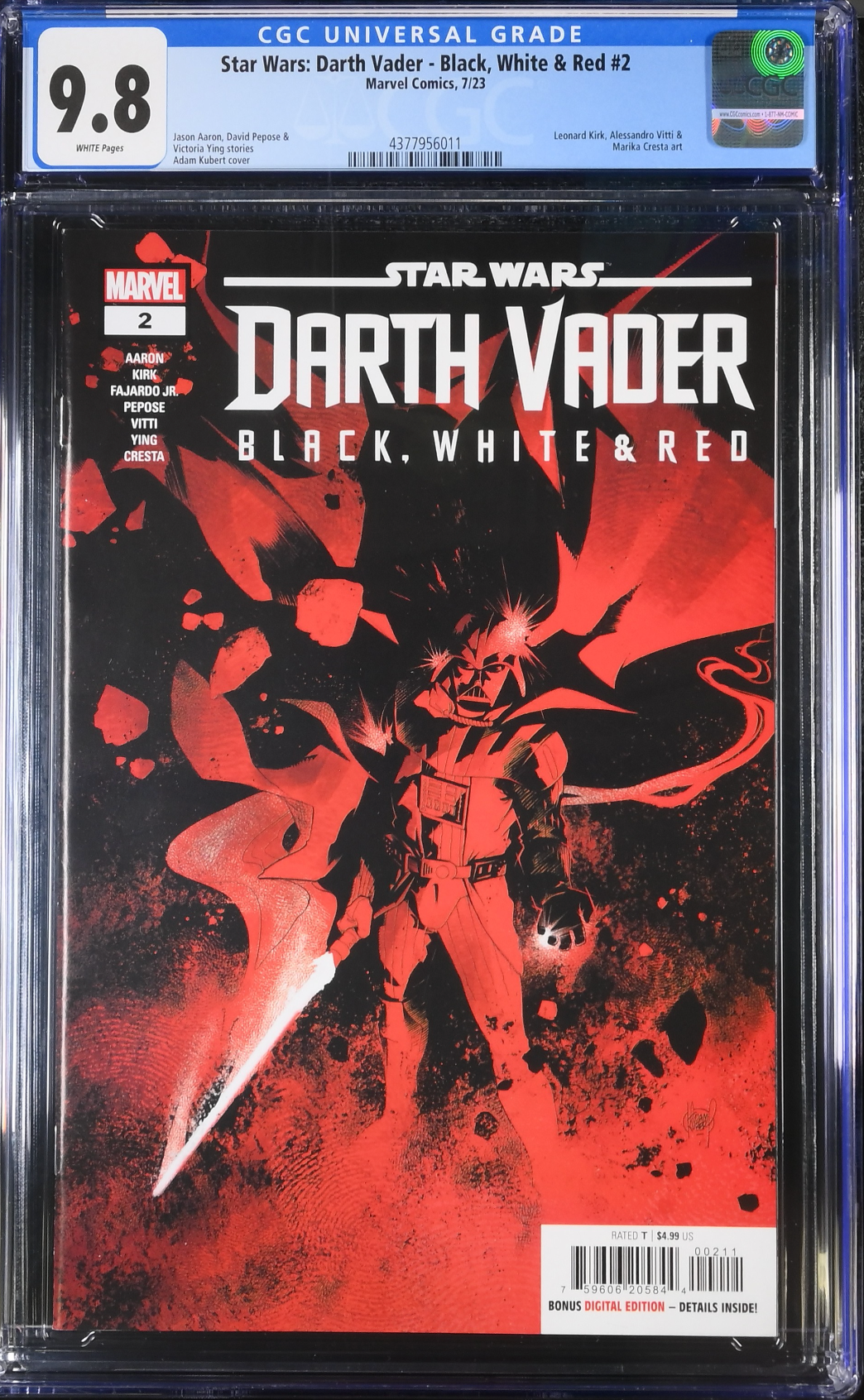 Star Wars: Darth Vader - Black, White & Red #2 CGC 9.8