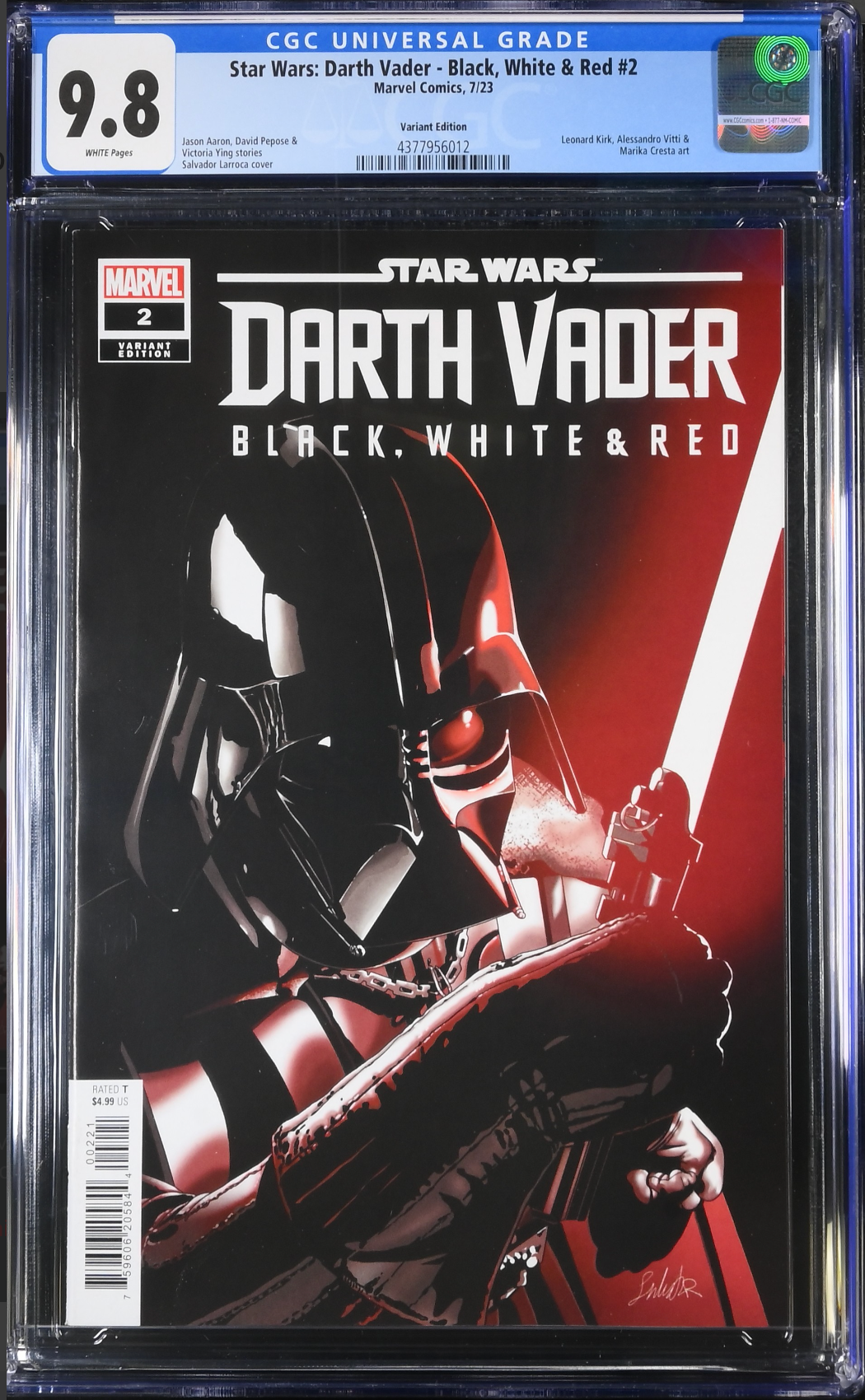 Star Wars: Darth Vader - Black, White & Red #2 Larroca Varianr CGC 9.8