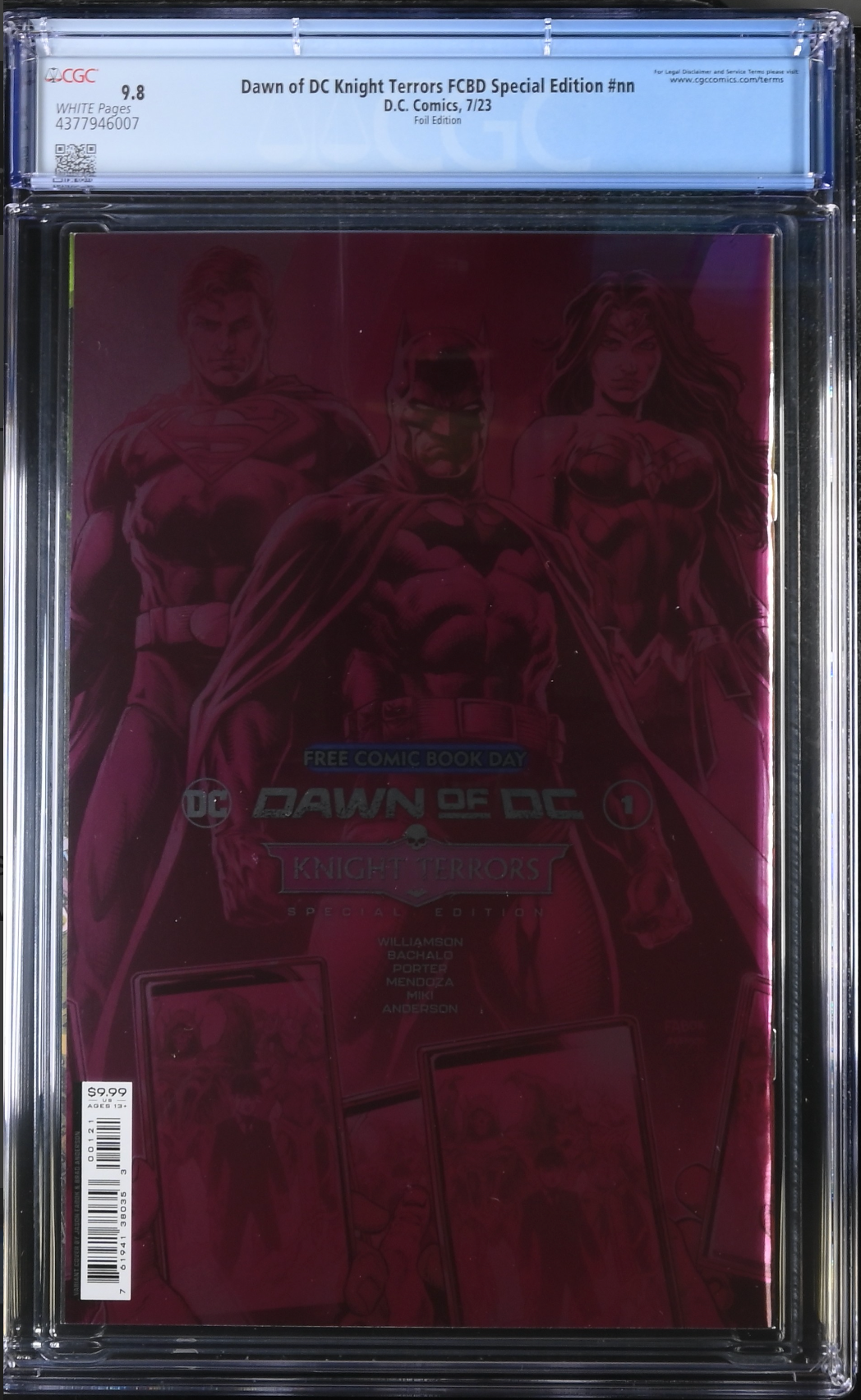 Dawn of DC Knight Terrors FCBD Special Edition #1 Foil Variant CGC 9.8