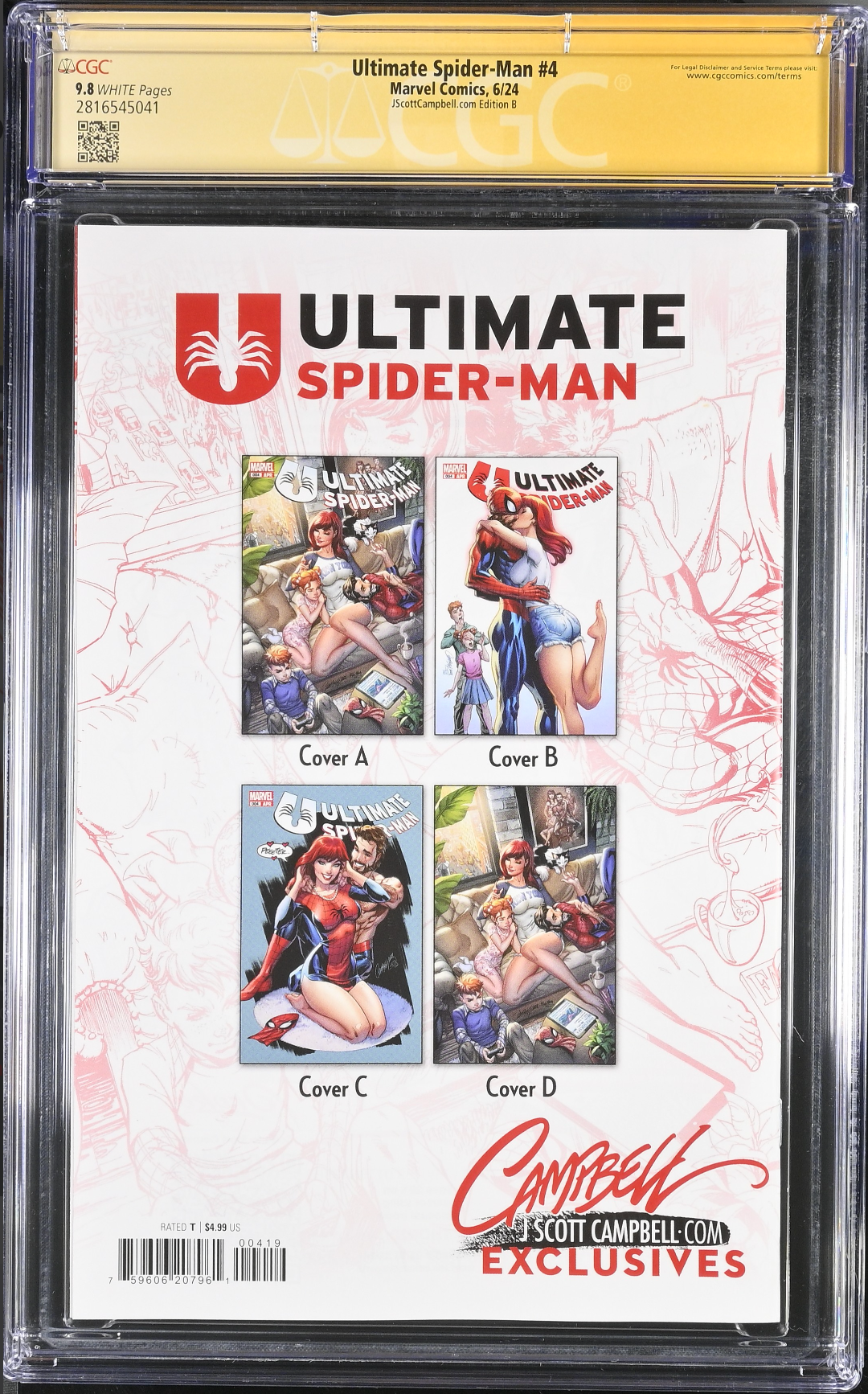 Ultimate Spider-Man #4 J. Scott Campbell Exclusive B CGC 9.8 SS