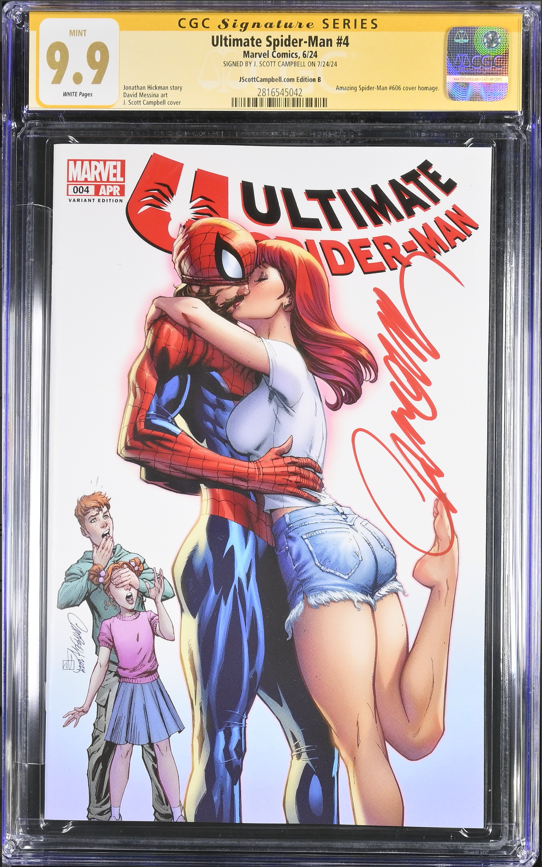 Ultimate Spider-Man #4 J. Scott Campbell Exclusive B CGC 9.9 SS