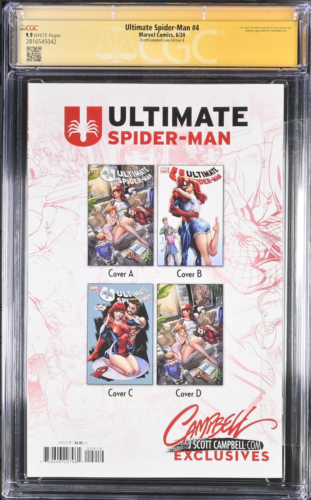 Ultimate Spider-Man #4 J. Scott Campbell Exclusive B CGC 9.9 SS