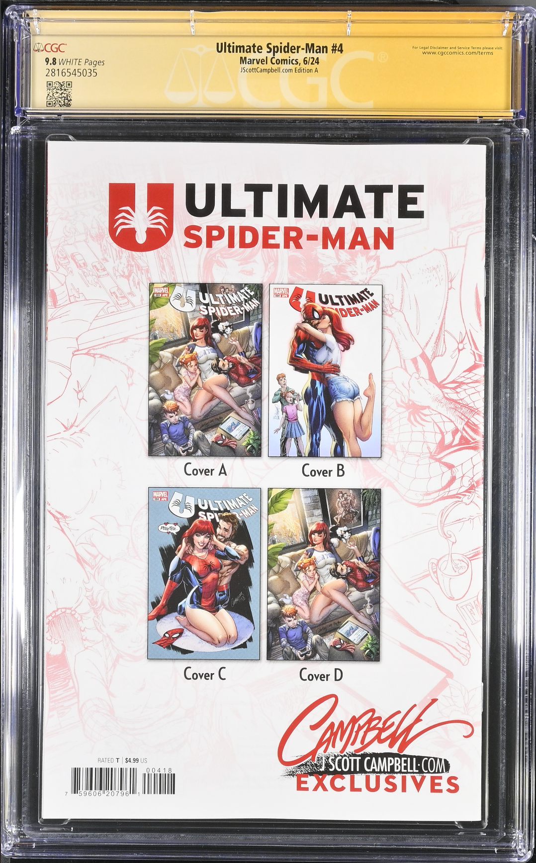 Ultimate Spider-Man #4 J. Scott Campbell Exclusive A CGC 9.8 SS