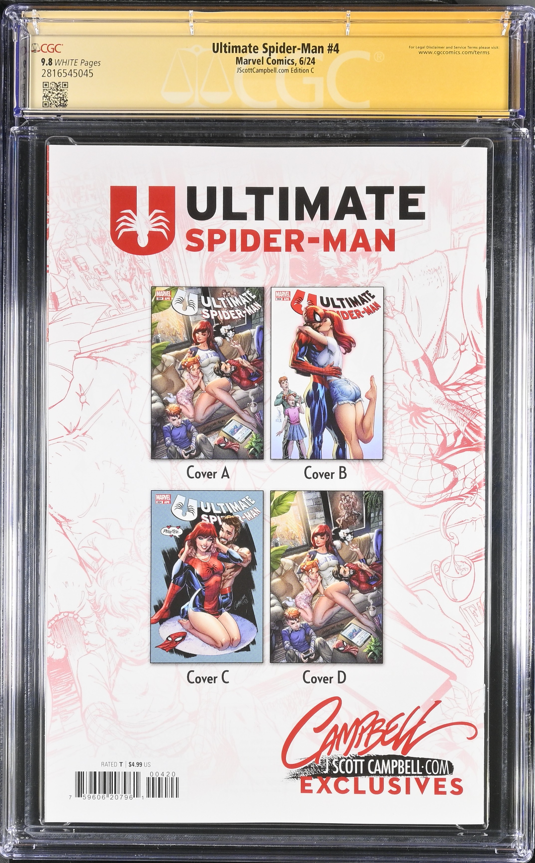 Ultimate Spider-Man #4 J. Scott Campbell Exclusive C CGC 9.8 SS