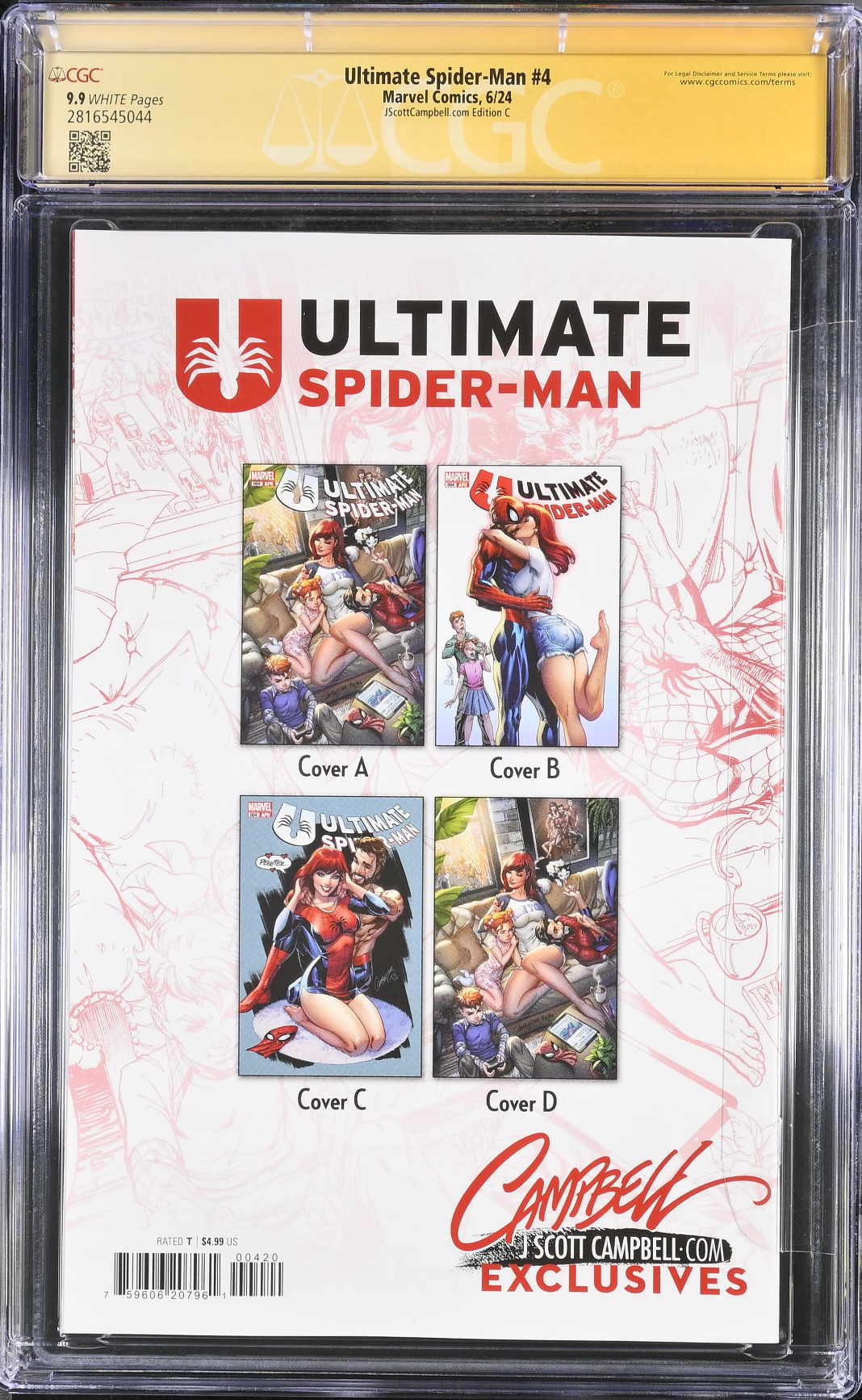 Ultimate Spider-Man #4 J. Scott Campbell Exclusive C CGC 9.9 SS