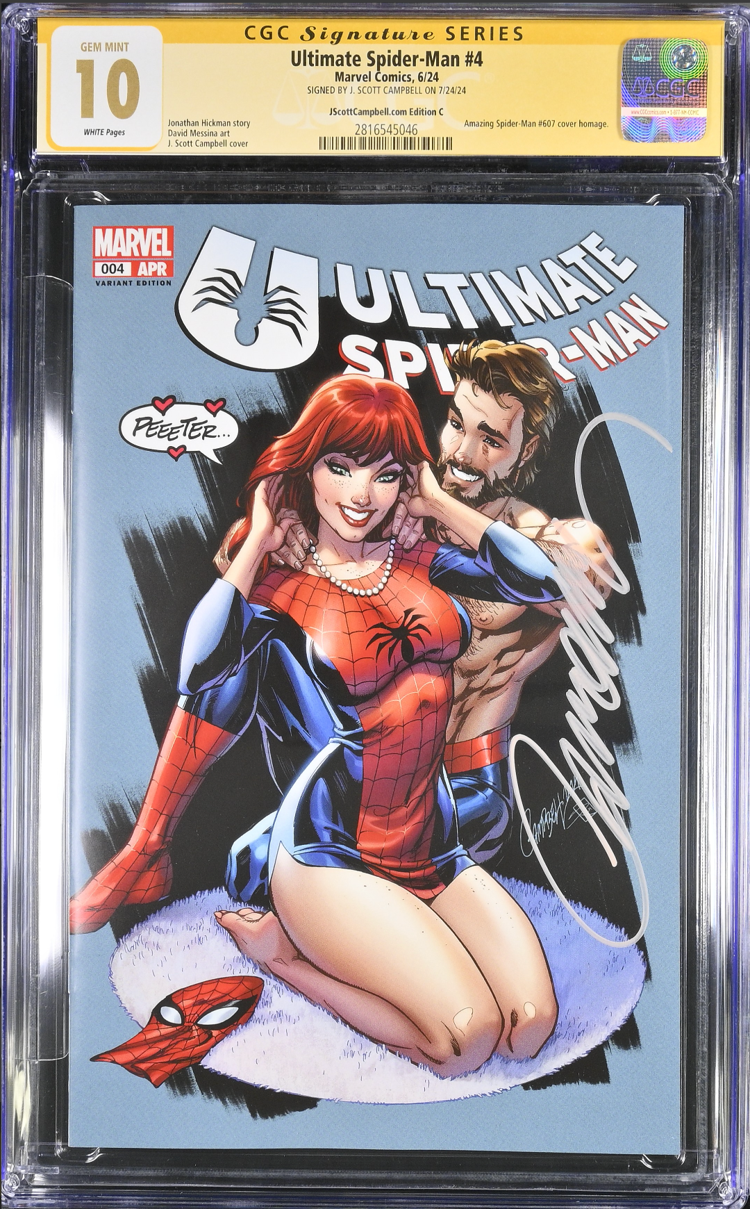 Ultimate Spider-Man #4 J. Scott Campbell Exclusive C CGC 10 SS