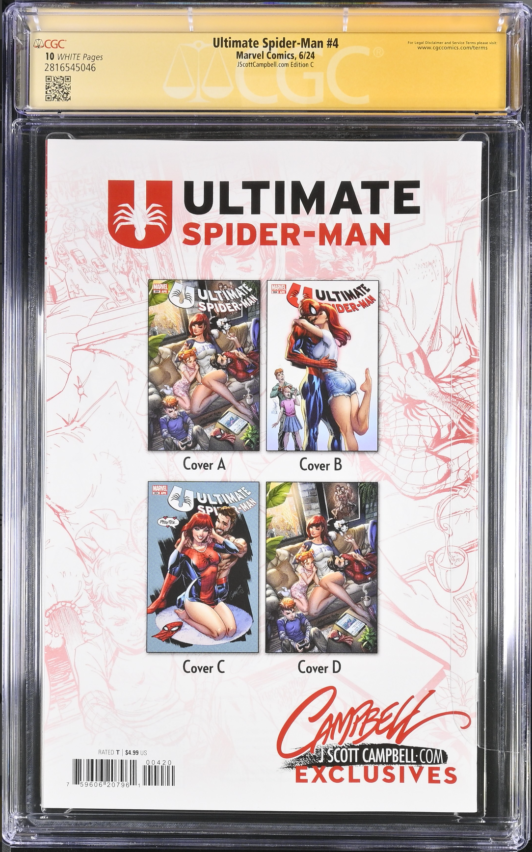 Ultimate Spider-Man #4 J. Scott Campbell Exclusive C CGC 10 SS