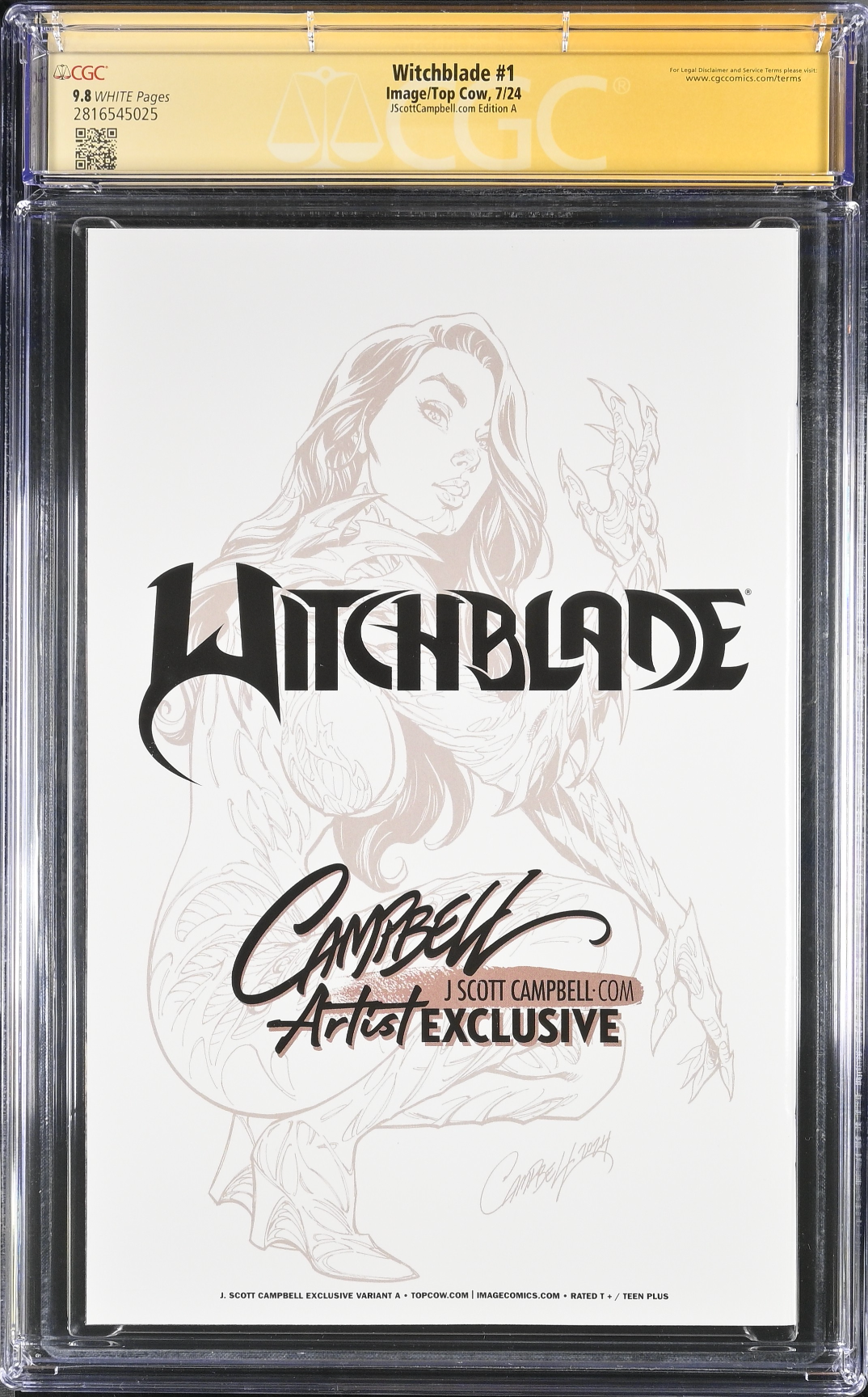 Witchblade #1 J. Scott Campbell Exclusive A SDCC Foil CGC 9.8 SS