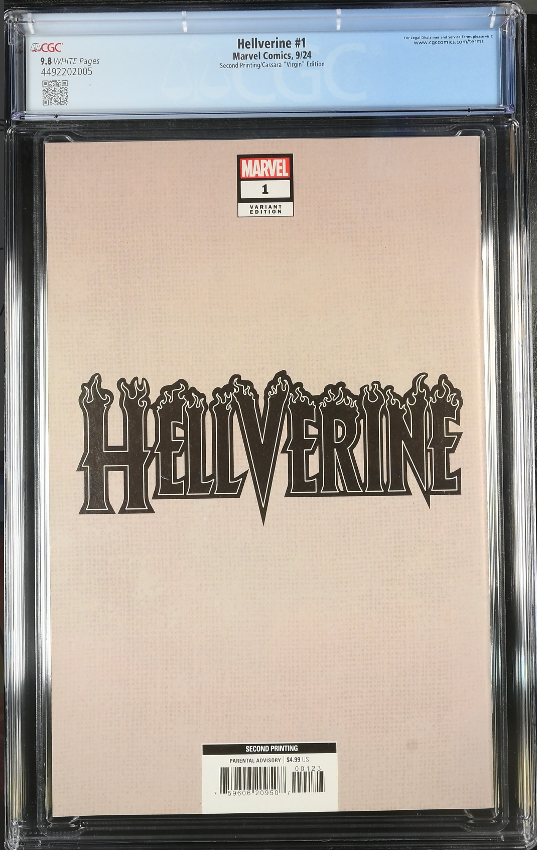 Hellverine #1 Second Printing Cassara 1:25 Virgin Retailer Incentive Variant CGC 9.8