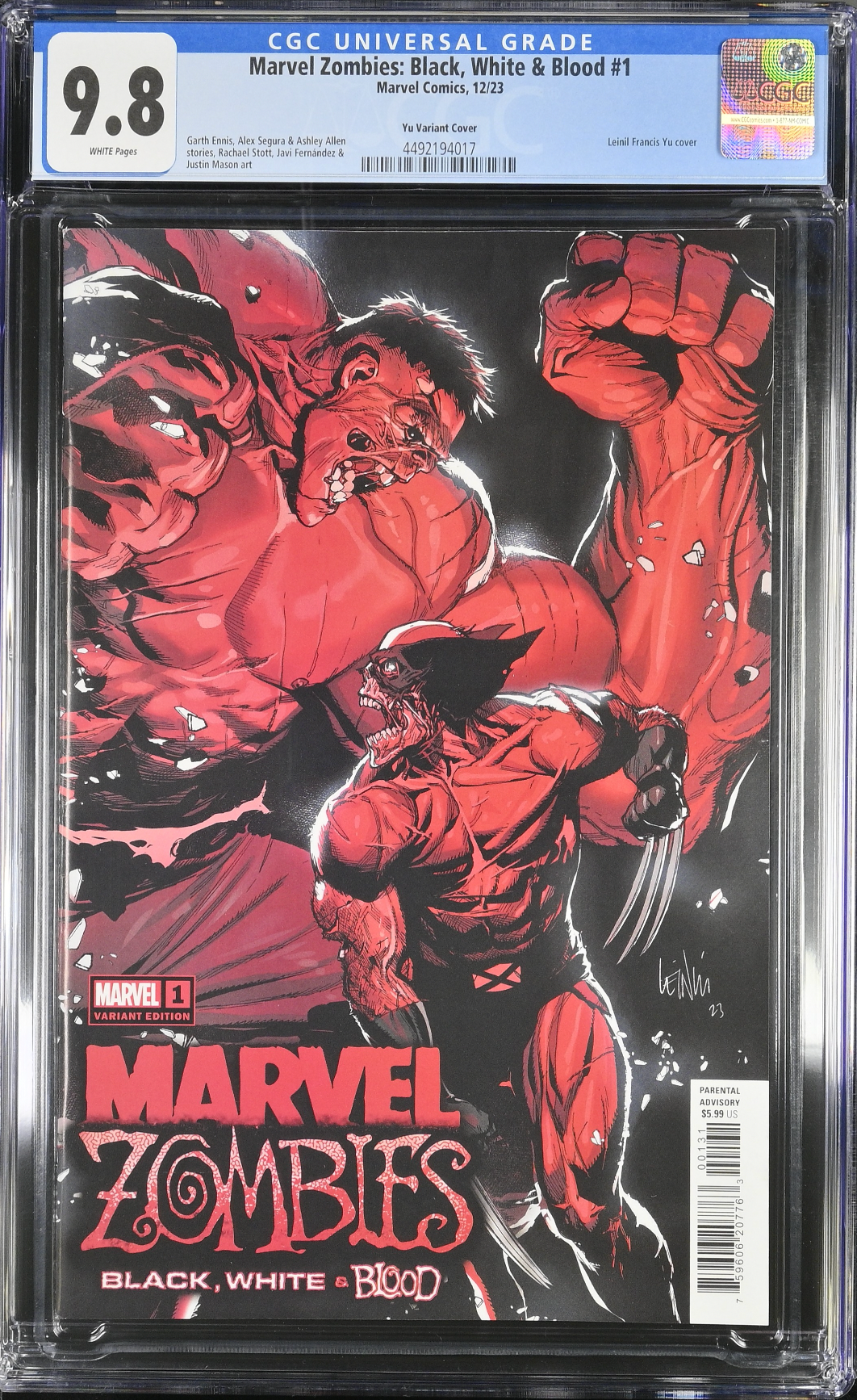 Marvel Zombies: Black, White & Blood #1 Yu Variant CGC 9.8