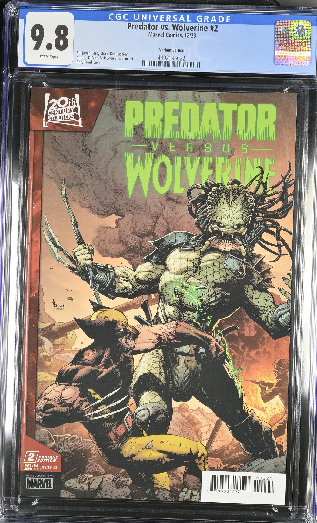 Predator vs. Wolverine #2 Frank Variant CGC 9.8