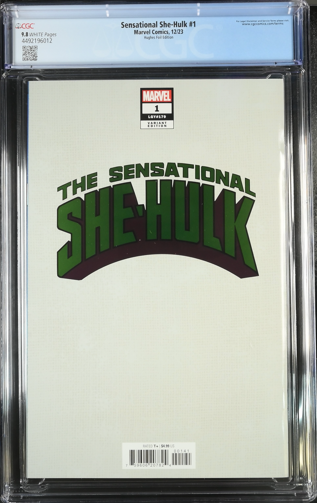 The Sensational She-Hulk #1 Hughes Foil Variant CGC 9.8