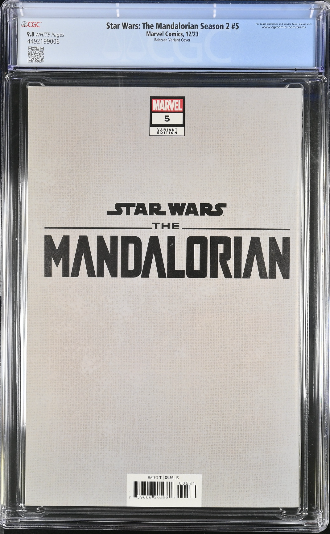 Star Wars: The Mandalorian Season 2 #5 Rahzzah Variant CGC 9.8