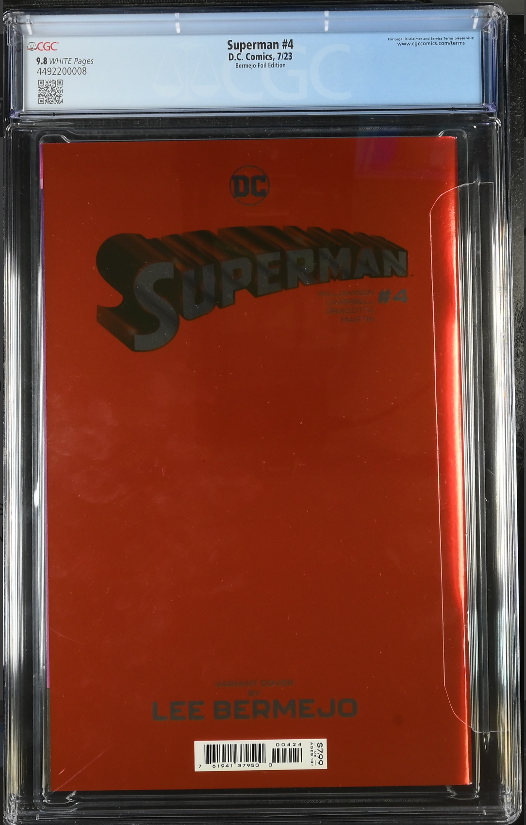 Superman #4 Bermejo Foil Variant CGC 9.8