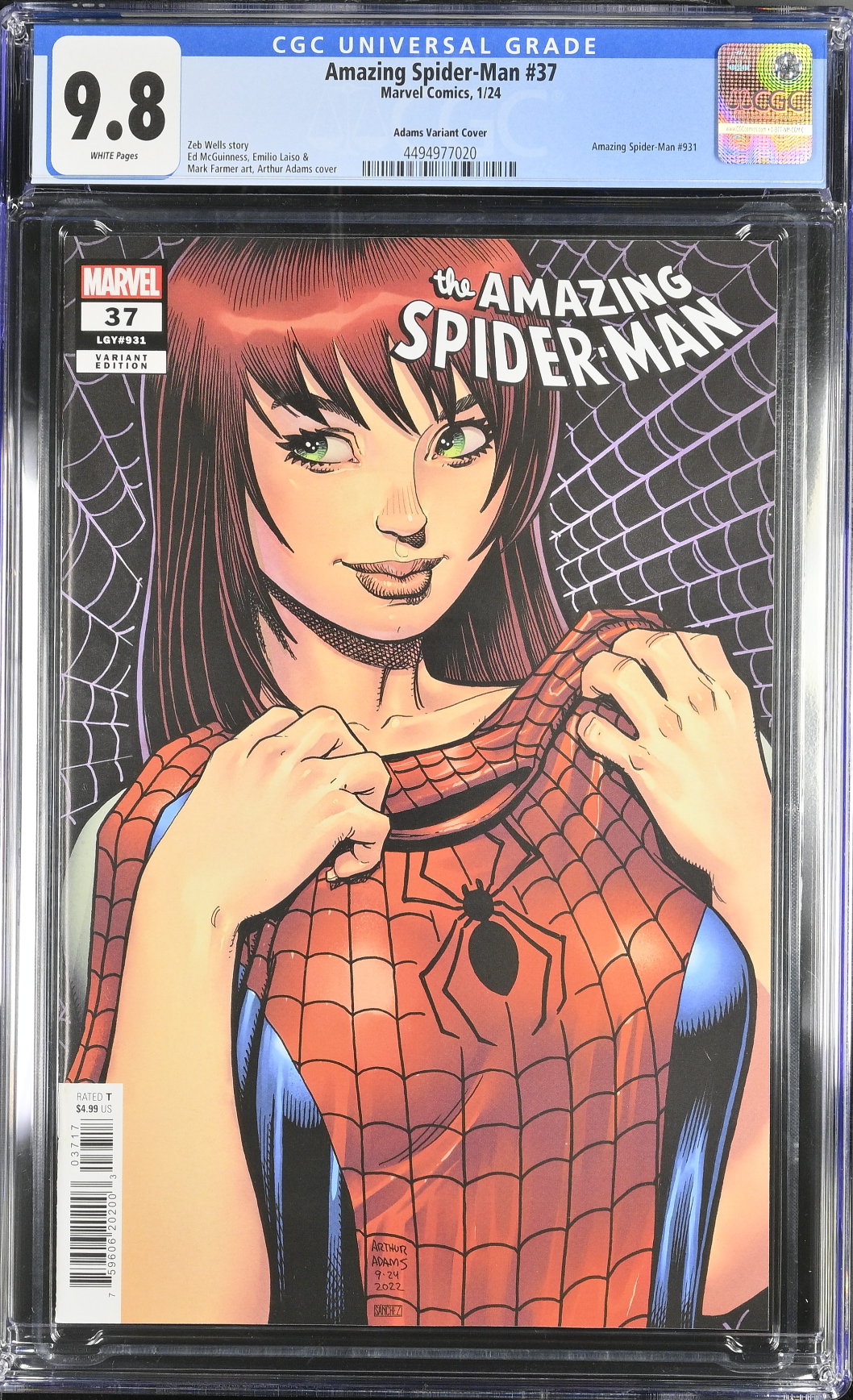 Amazing Spider-Man #37 Adams 1:25 Retailer Incentive Variant CGC 9.8