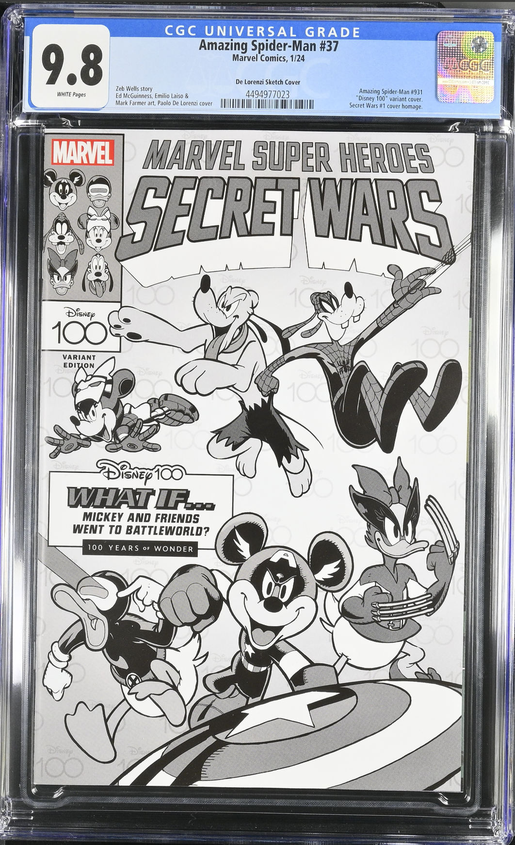 Amazing Spider-Man #37 Disney 1:100 Retailer Incentive Variant CGC 9.8