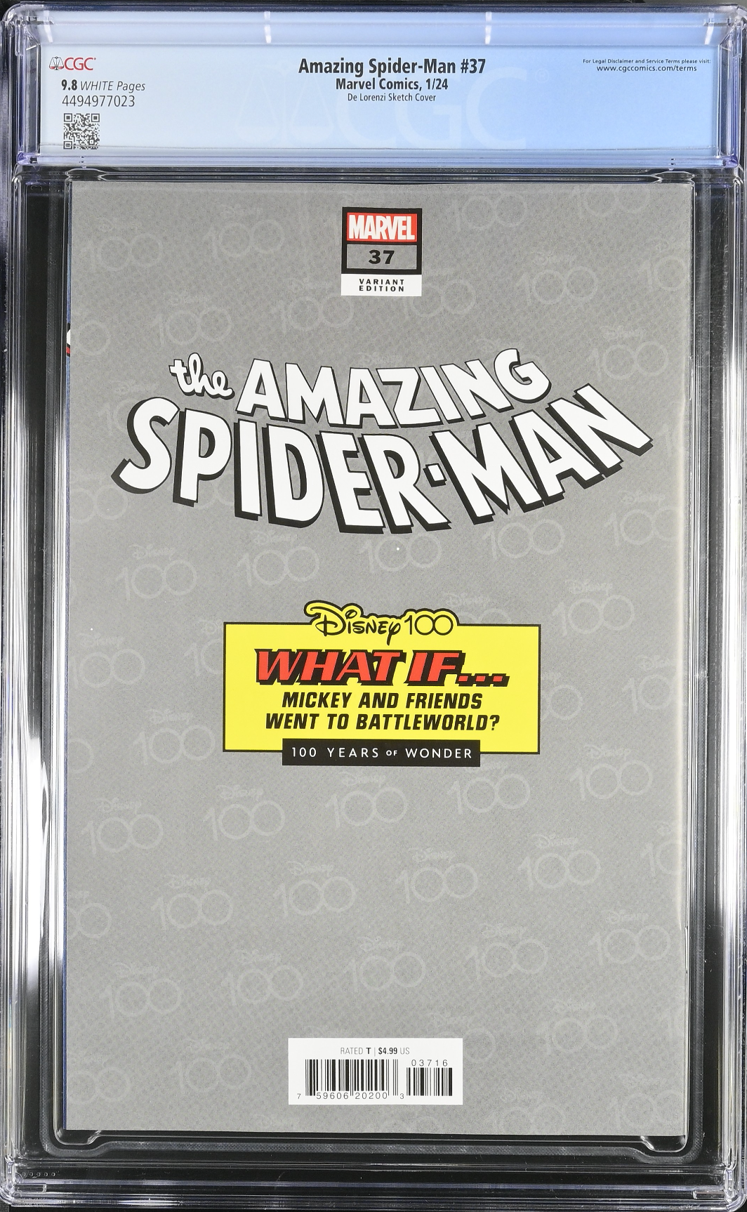 Amazing Spider-Man #37 Disney 1:100 Retailer Incentive Variant CGC 9.8