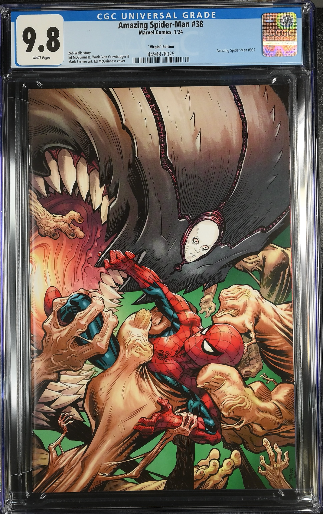 Amazing Spider-Man #38 1:100 McGuinness Virgin Retailer Incentive Variant CGC 9.8