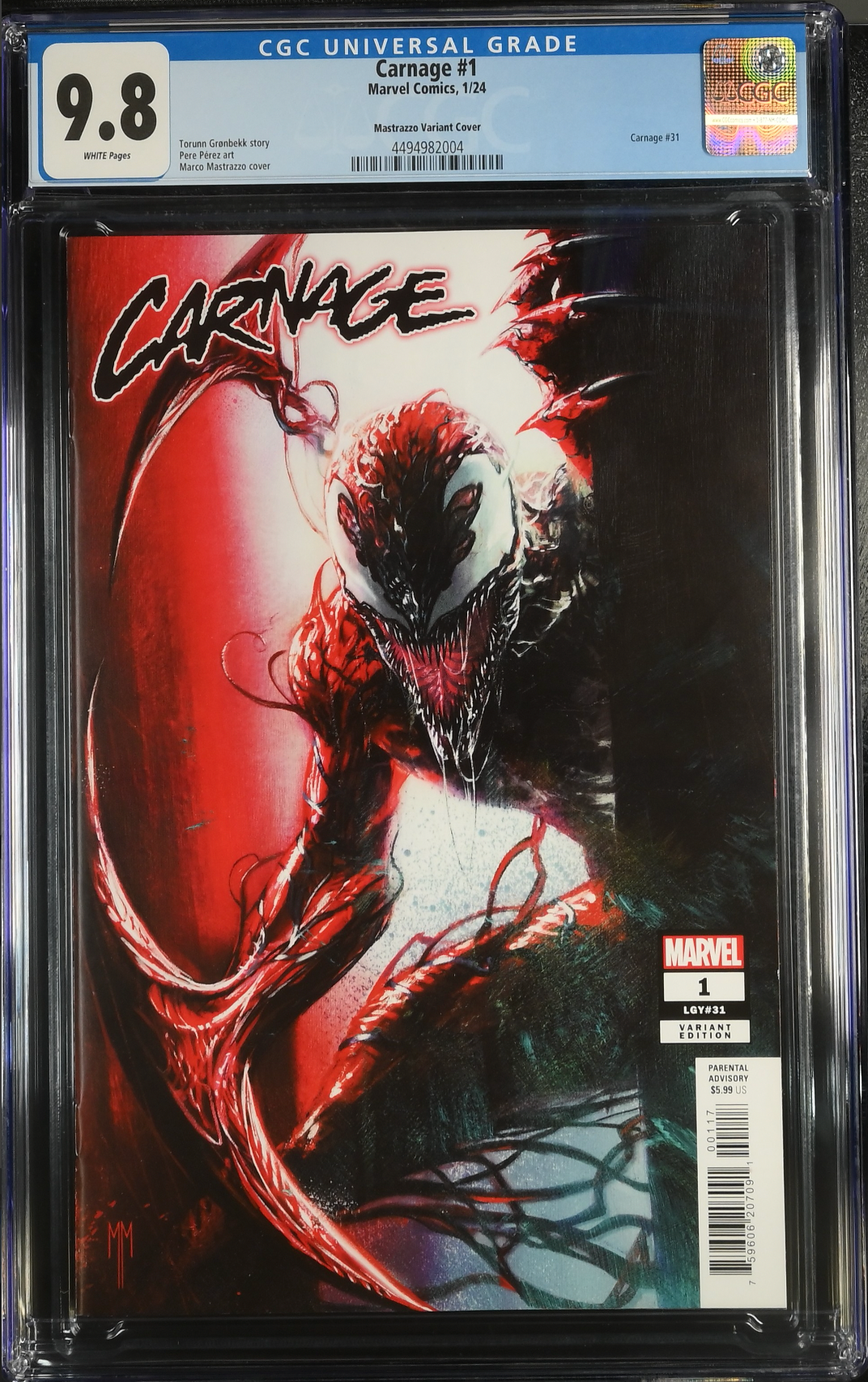 Carnage #1 Mastrazzo 1:25 Retailer Incentive Variant CGC 9.8