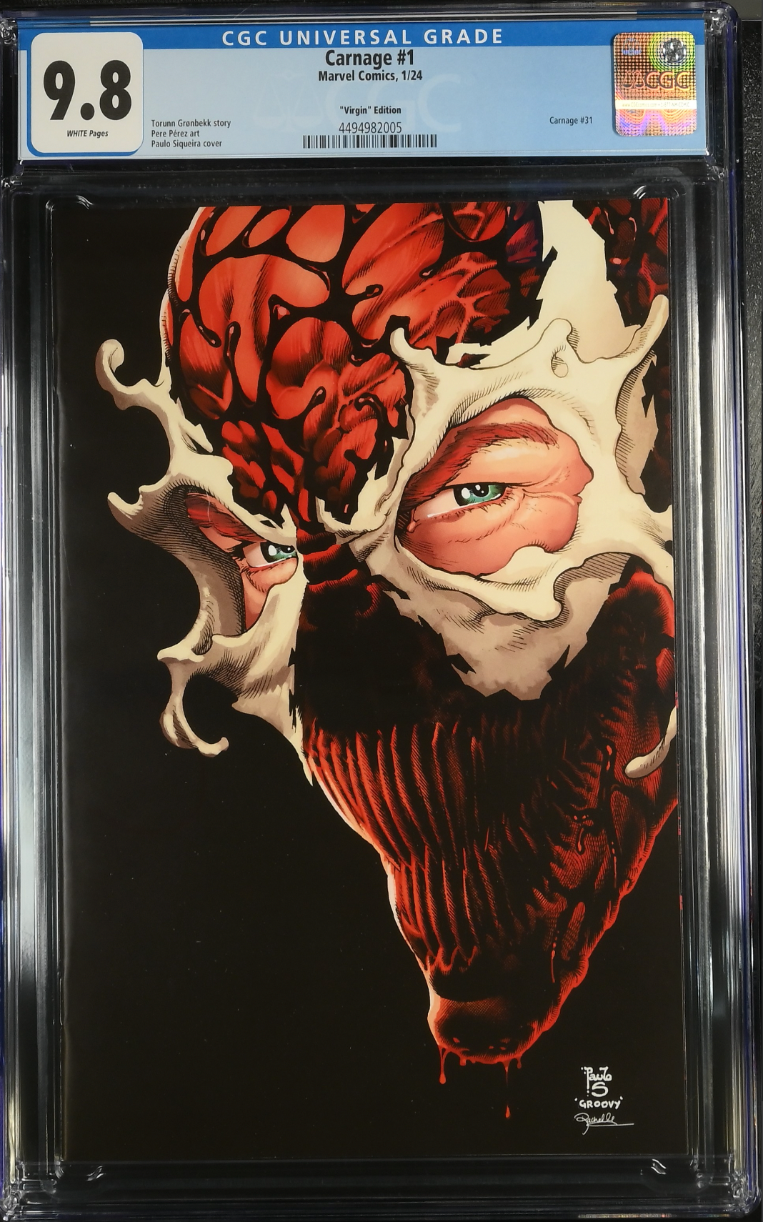 Carnage #1 Siqueira 1:50 Retailer Incentive Variant CGC 9.8