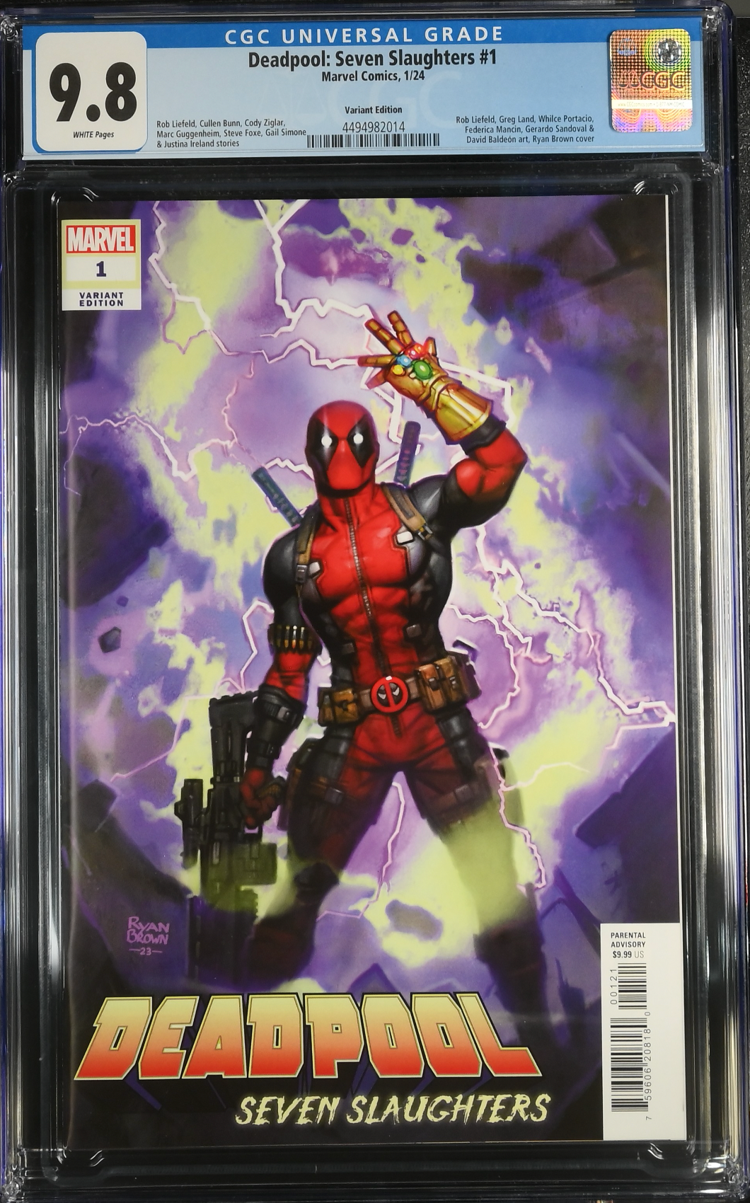 Deadpool: Seven Slaughters #1 Brown Variant CGC 9.8