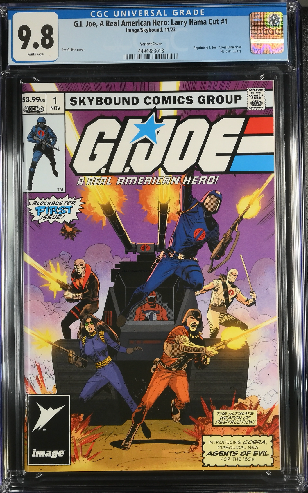 G.I. Joe: A Real American Hero #1 Larry Hama Cut Oliffe Variant CGC 9.8