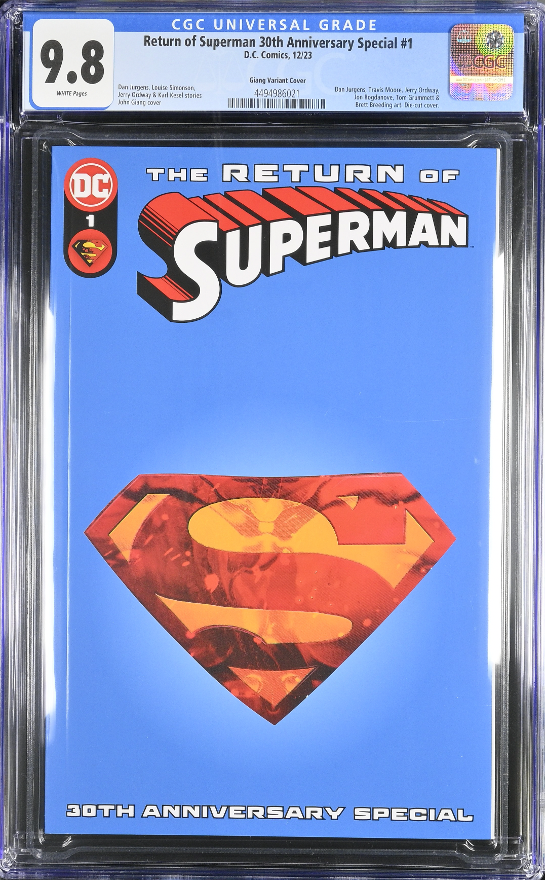 Return of Superman 30th Anniversary Special #1 - Cover B - Giang Cyborg Superman Die-Cut Variant CGC 9.8