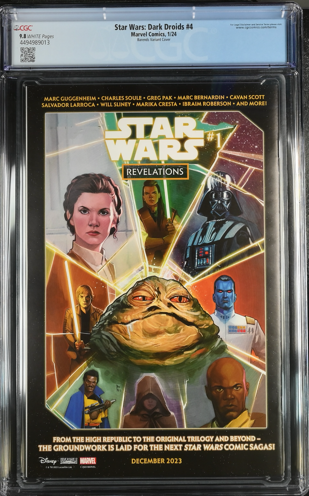 Star Wars: Dark Droids #4 Barends 1:50 Retailer Incentive Variant CGC 9.8