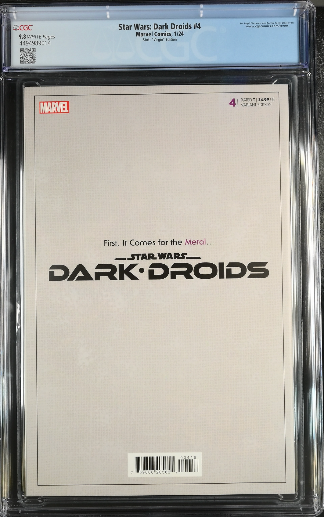 Star Wars: Dark Droids #4 Stott Scourged 1:100 Virgin Retailer Incentive Variant CGC 9.8