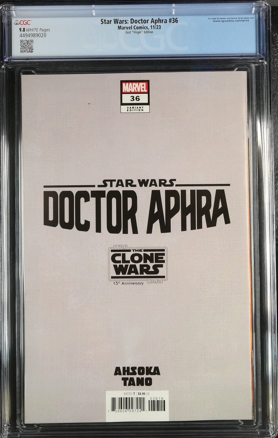 Star Wars: Doctor Aphra #36 Gist 1:100 Virgin Retailer Incentive Variant CGC 9.8