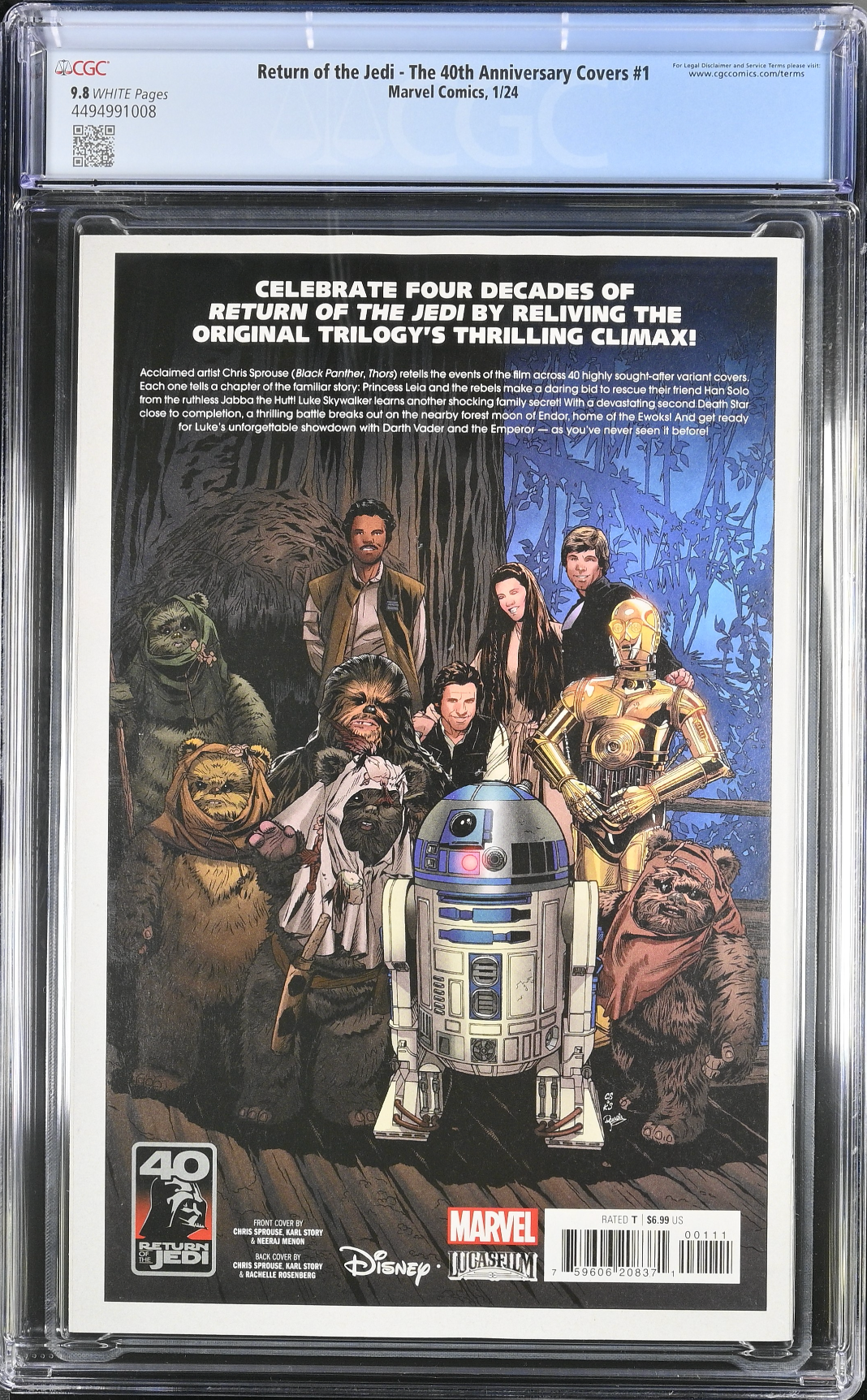 Star Wars: Return of the Jedi - The 40th Anniversary Covers by Chris Sprouse #1 CGC 9.8