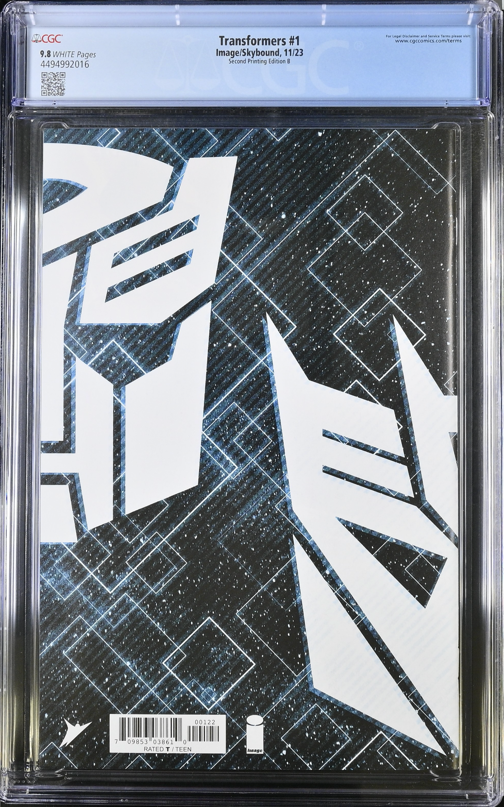 Transformers #1 Second Printing - Cover B - Howard Variant CGC 9.8