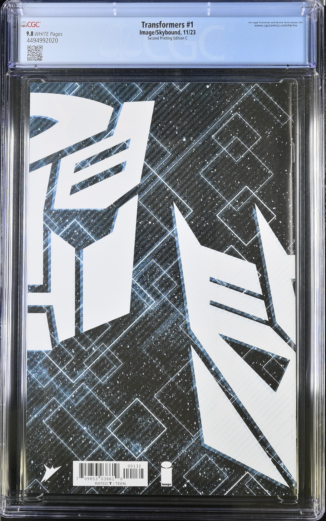 Transformers #1 Second Printing - Cover C - Larosa Variant CGC 9.8