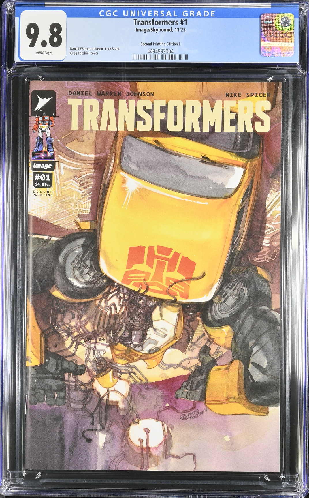 Transformers #1 Second Printing - Cover E - Tocchini Variant CGC 9.8