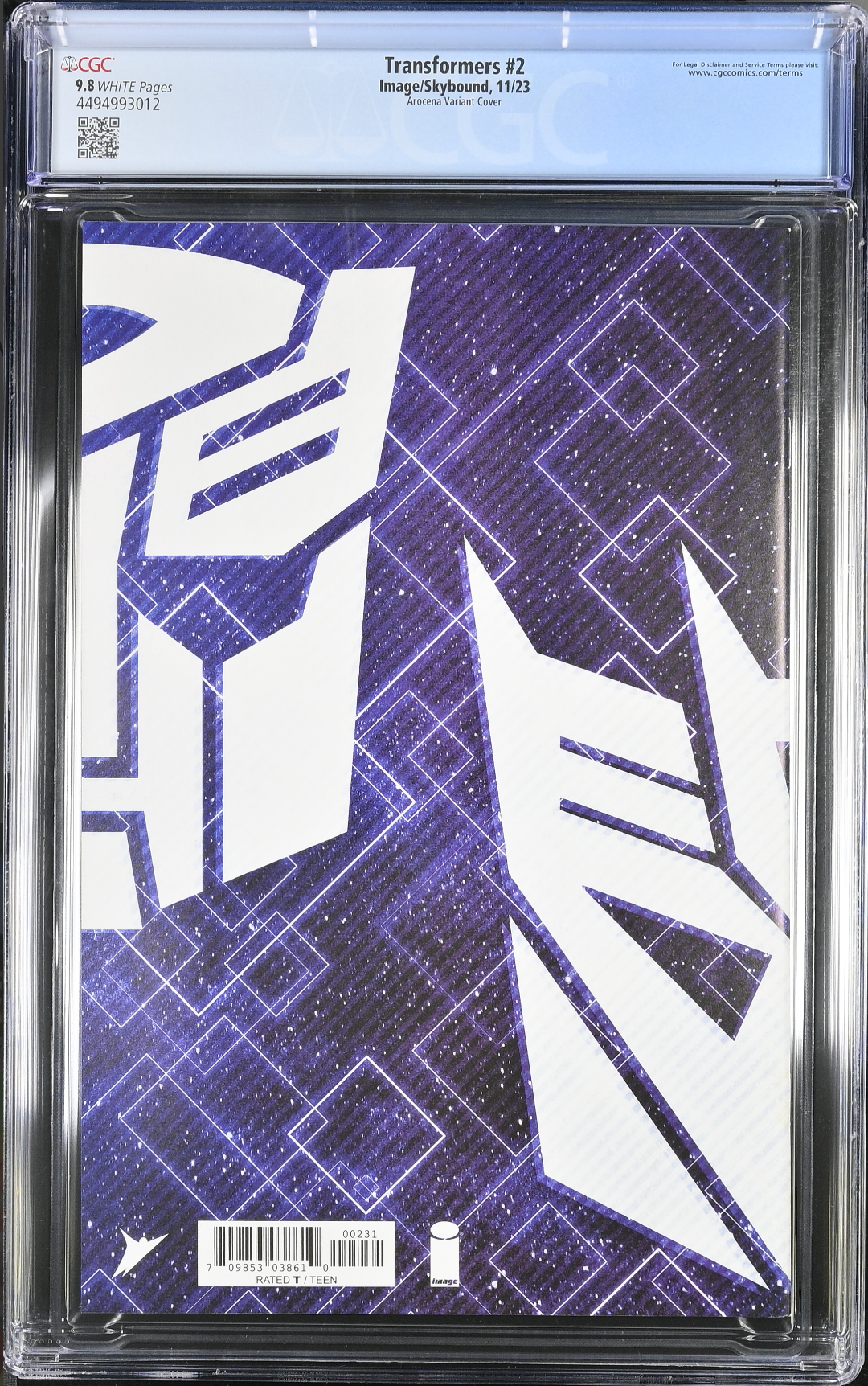 Transformers #2 Arocena 1:10 Retailer Incentive Variant CGC 9.8