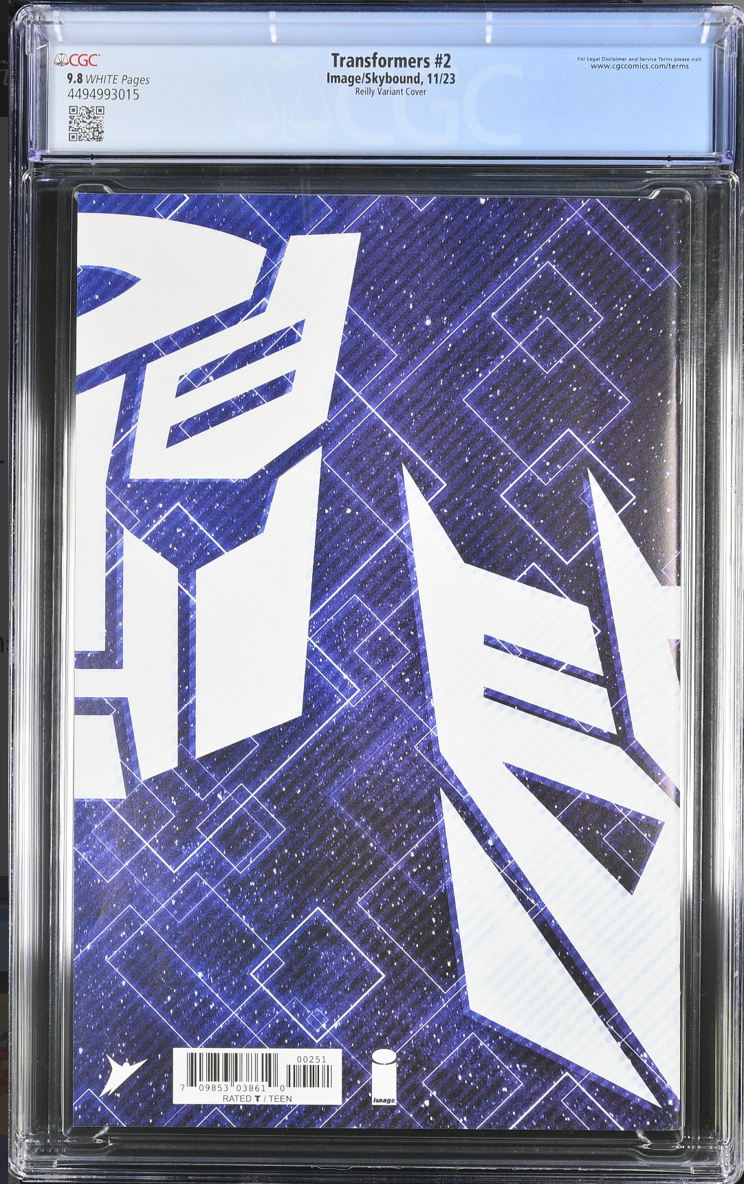 Transformers #2 Reilly 1:50 Retailer Incentive Variant CGC 9.8