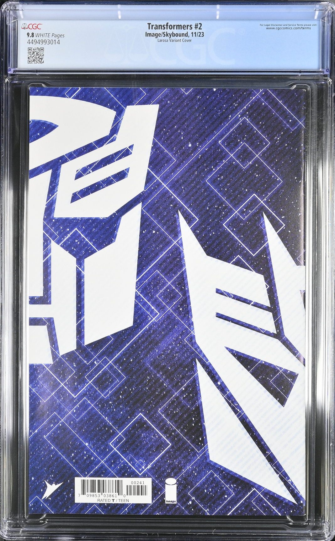 Transformers #2 Larosa 1:25 Retailer Incentive Variant CGC 9.8