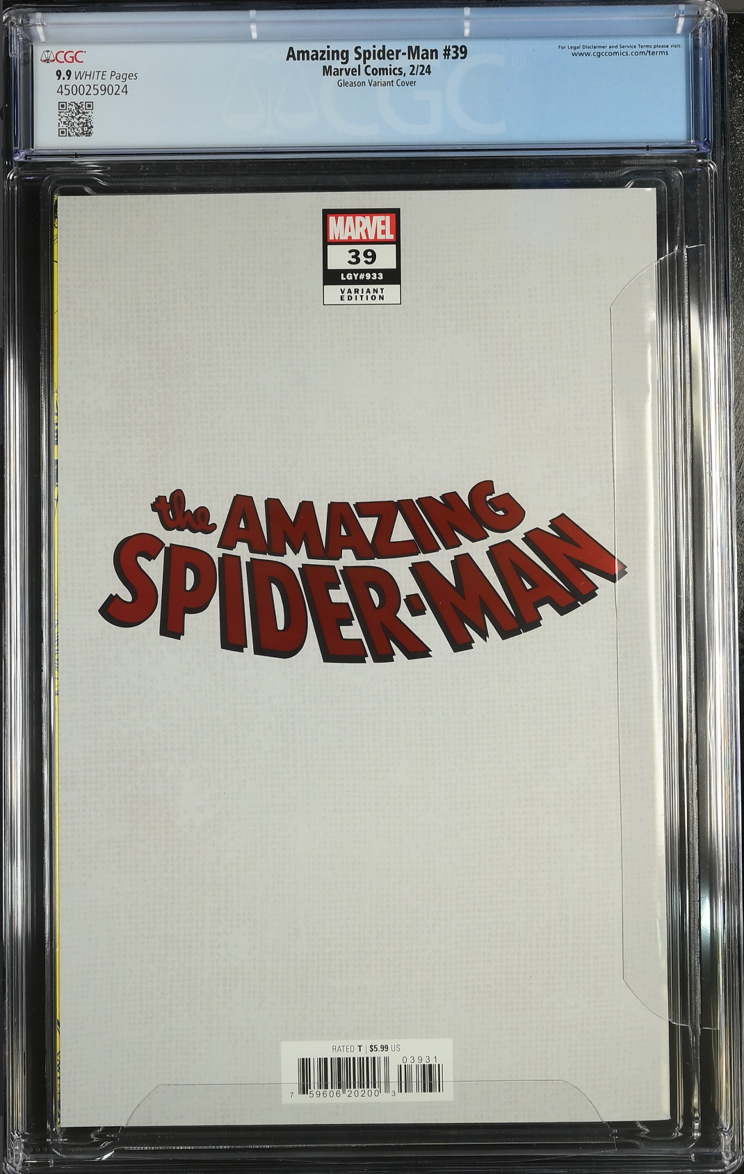 Amazing Spider-Man #39 Gleason Foil Variant CGC 9.9