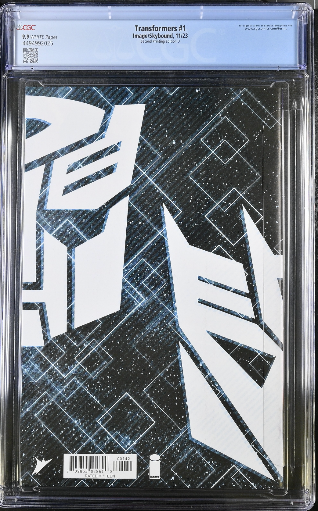 Transformers #1 Second Printing - Cover D - Larosa Variant CGC 9.9