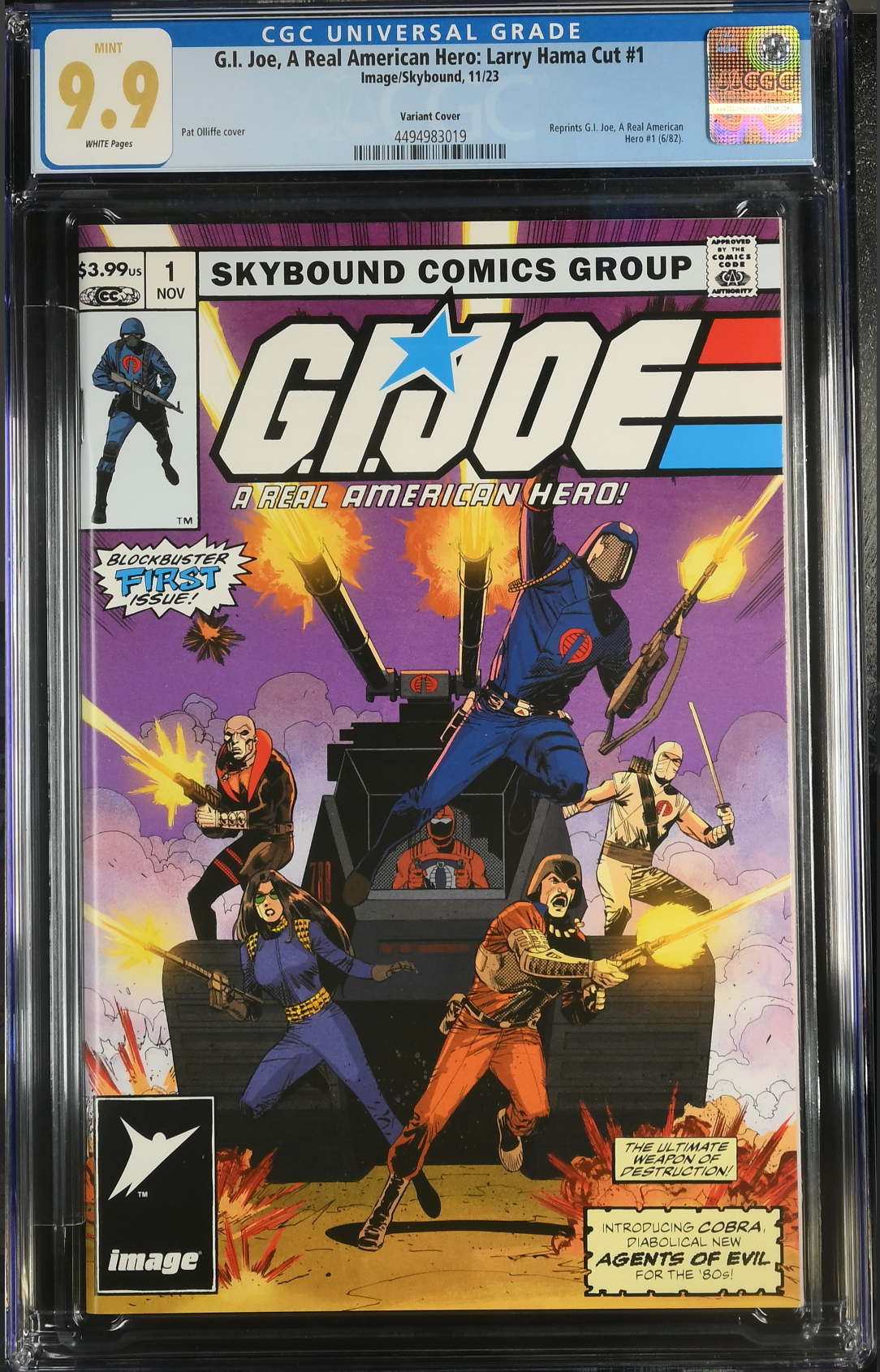 G.I. Joe: A Real American Hero #1 Larry Hama Cut Oliffe Variant CGC 9.9