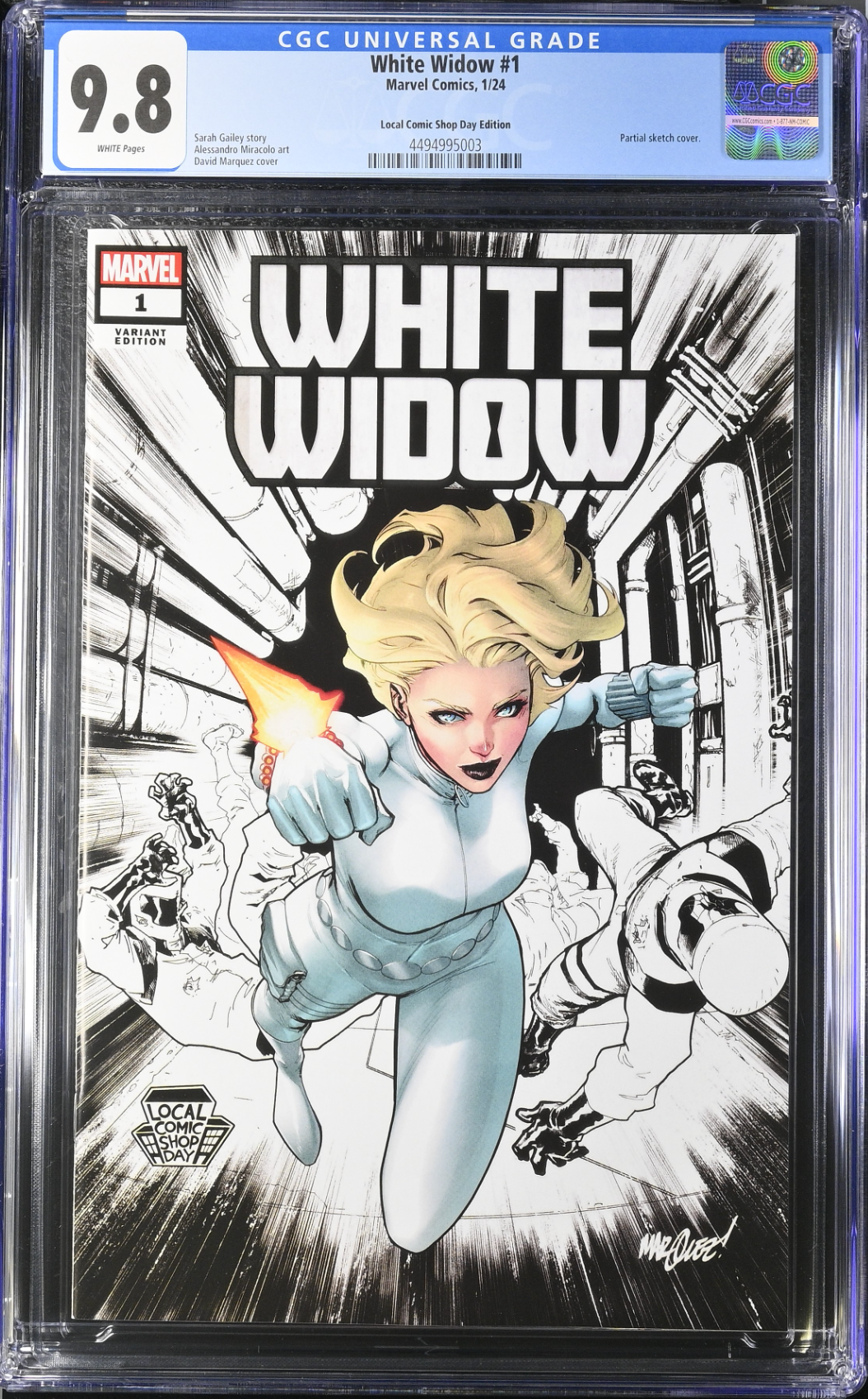 White Widow #1 Marquez Local Comic Shop Day Variant CGC 9.8