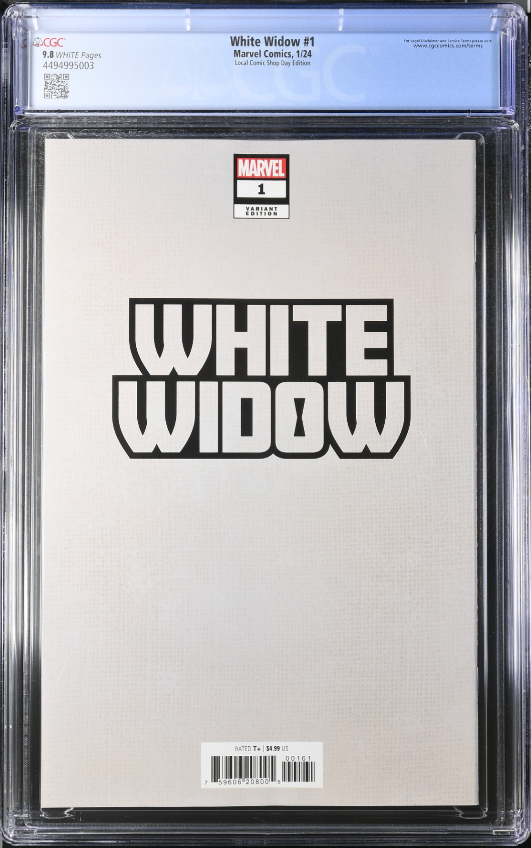 White Widow #1 Marquez Local Comic Shop Day Variant CGC 9.8