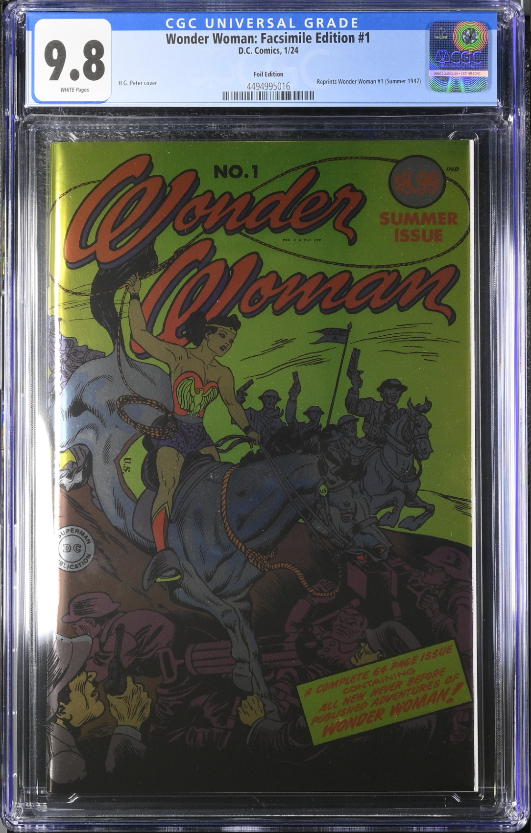 Wonder Woman #1 Facsimile Foil Edition #1 CGC 9.8