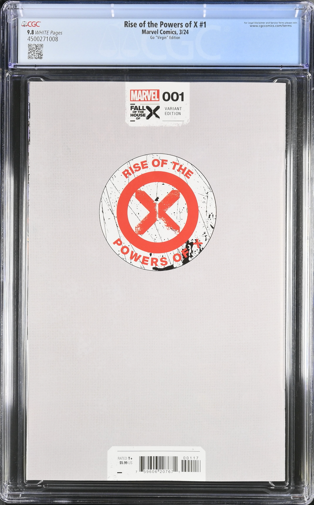 Rise of the Powers of X #1 Go 1:50 Virgin Retailer Incentive Variant CGC 9.8