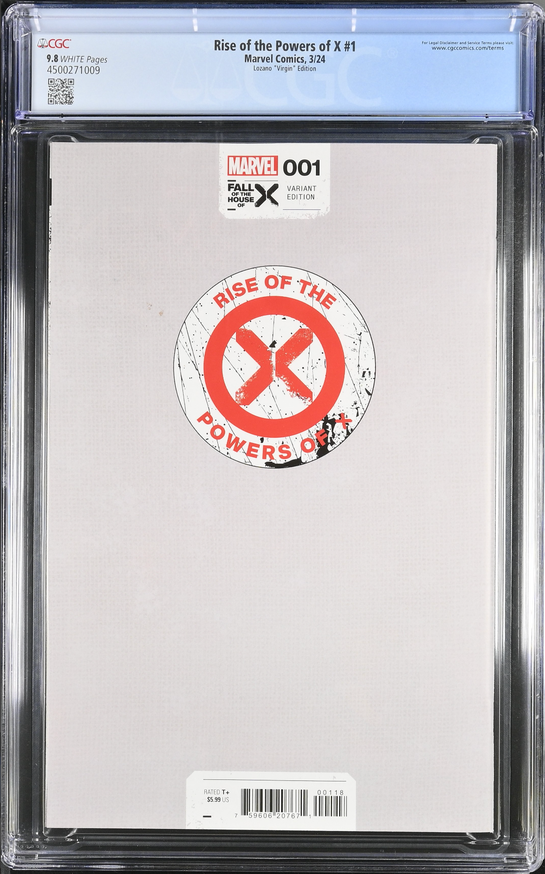 Rise of the Powers of X #1 Lozano 1:100 Virgin Retailer Incentive Variant CGC 9.8