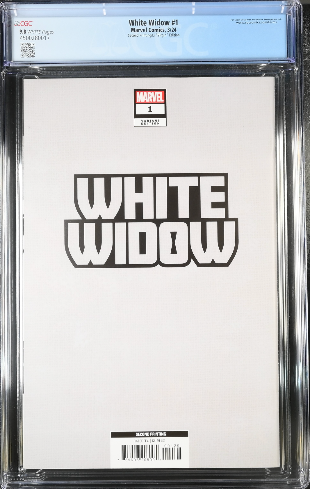 White Widow #1 Second Printing  Li 1:25 Virgin Retailer Incentive Variant CGC 9.8