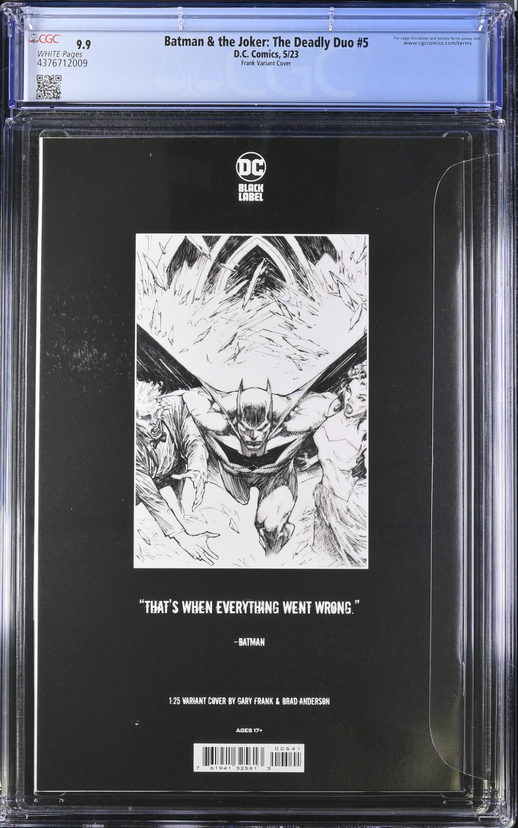 Batman & The Joker: The Deadly Duo #5 Frank 1:25 Retailer Incentive Variant CGC 9.9