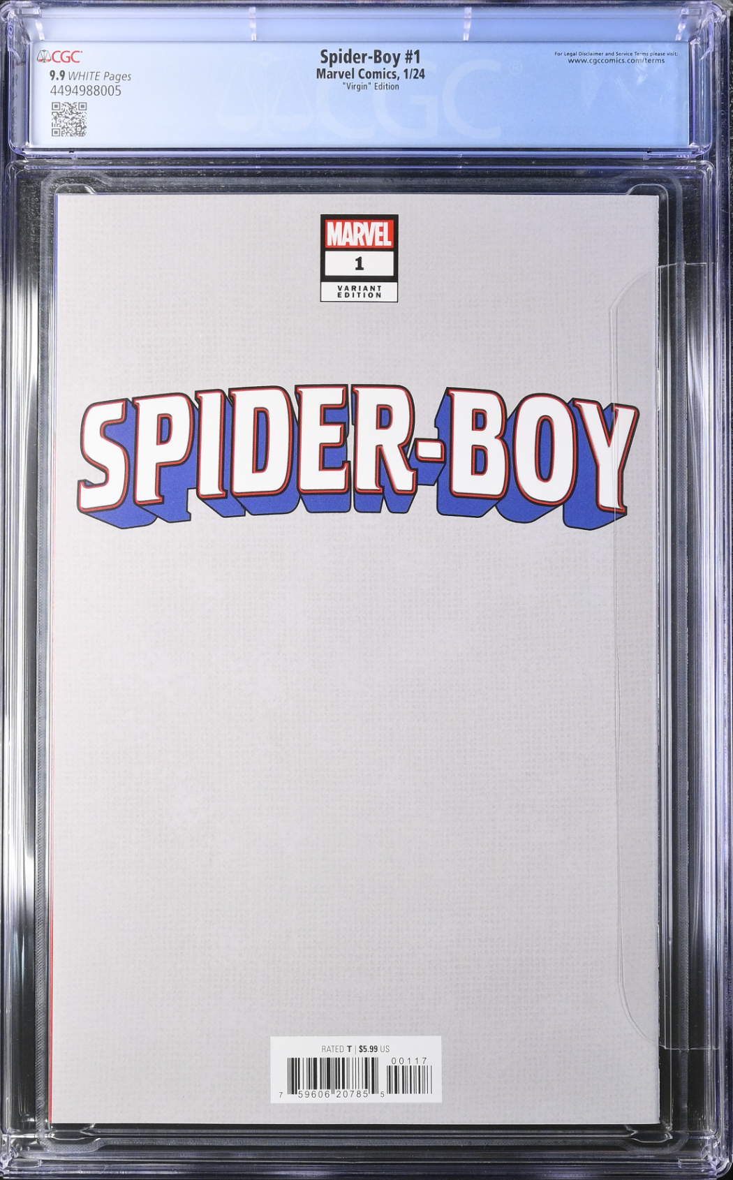 Spider-Boy #1 Ramos 1:100 Virgin Retailer Incentive Variant CGC 9.9